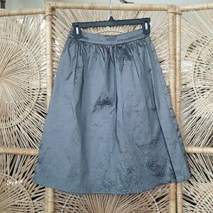 Socialiate Shiny Silver Midi Skirt